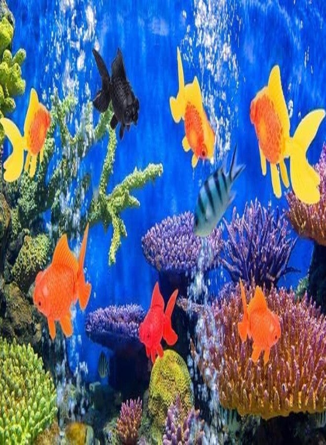 Mozff 6 Pcs Orange Fake Floating Fishes Plastic Fake Goldfish Artificial Aquarium Fishes Colorful Realistic Artificial Moving Fish Ornament Decorations, Aquarium Décor Thematic Ornaments - Image 2